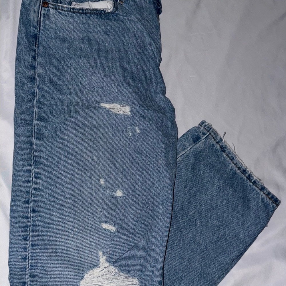 Classic Blue Distressed Men's Jeans